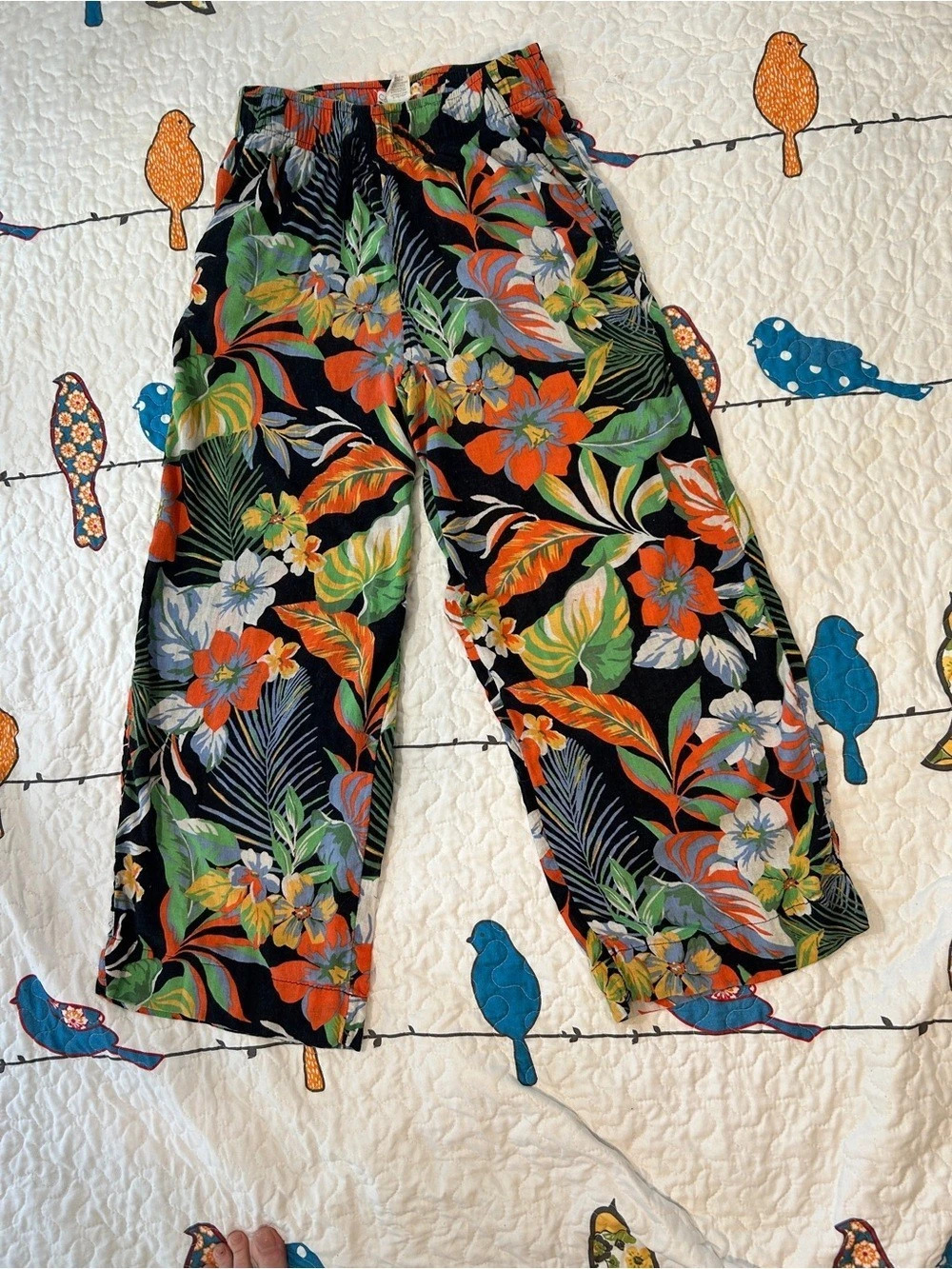 Floral Wide Leg Vacation Style Pants
